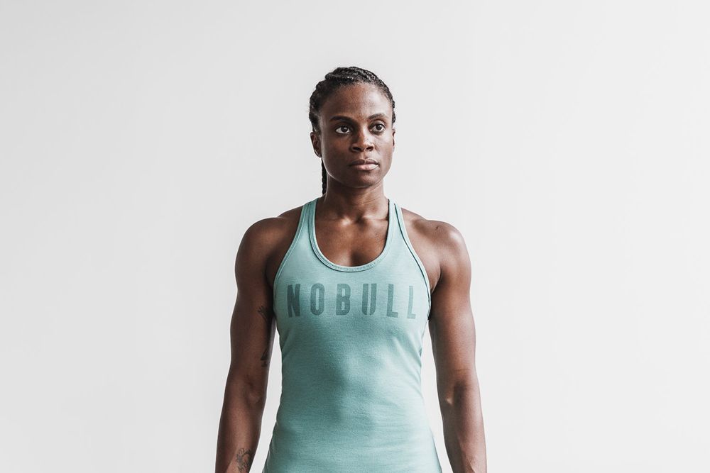 Débardeurs NOBULL Femme Bleu - NOBULL Racerback,France (7381-XNKUO)